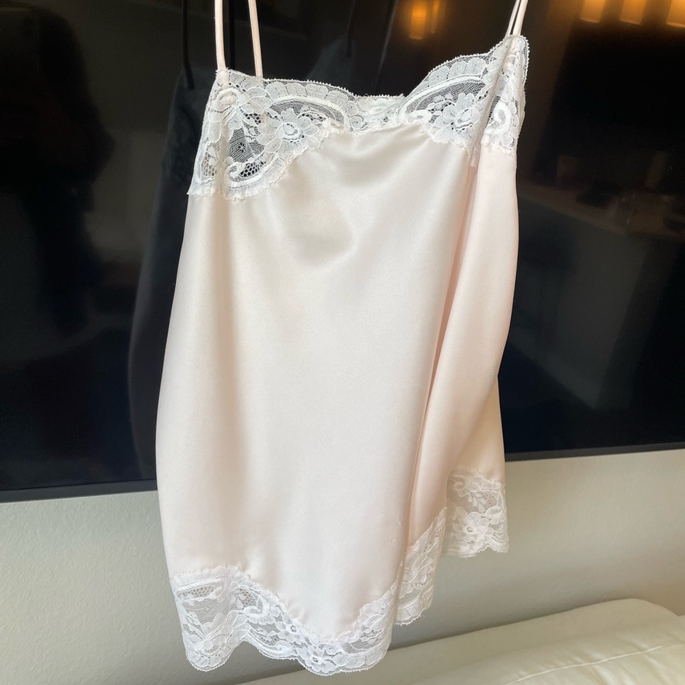 Vintage Dior Pink Camisole Lingerie Lace Tank Top